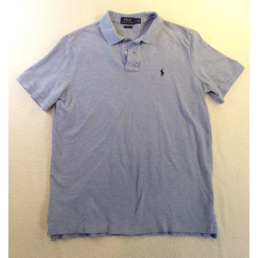 Polo Ralph Lauren Mens Classic‎ Fit Blue Cotton Polo Shirt M